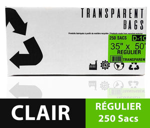 250 Sacs de recyclage clair régulier